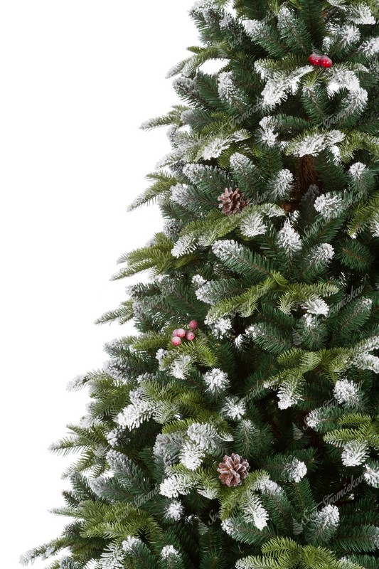 Umelý vianočný stromček 3D Jedľa Zasnežená detail zasneženého 3D ihličia