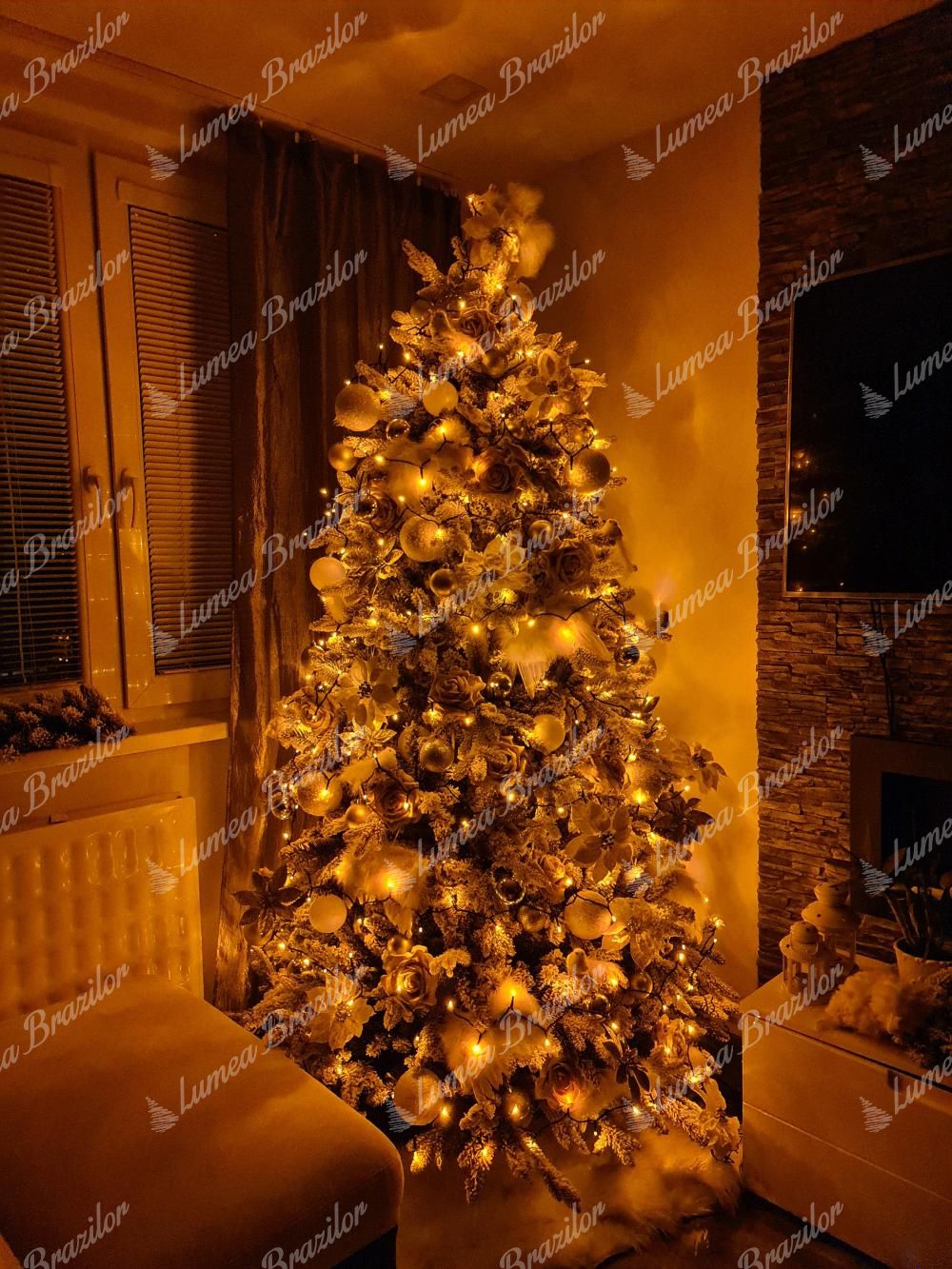 Instalație de Crăciun în ediție gold cu LED-uri pentru pomul de Crăciun Twinkly