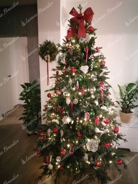 Pom de Crăciun artificial 3D Molid de pădure 210cm