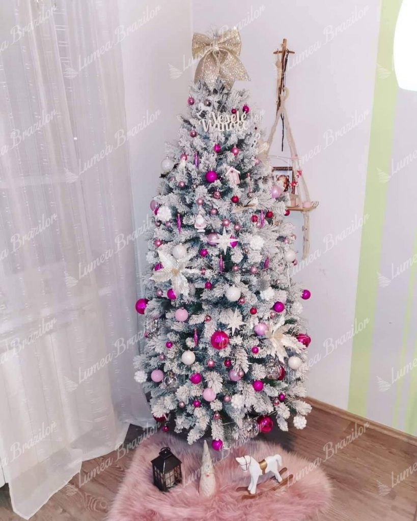 Pom de Crăciun artificial Pin Alb Îngust 165cm