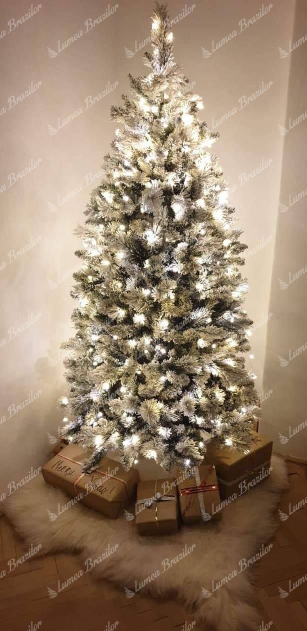 brad alb impodobit - Pom de Crăciun artificial Pin Alb Îngust 165cm