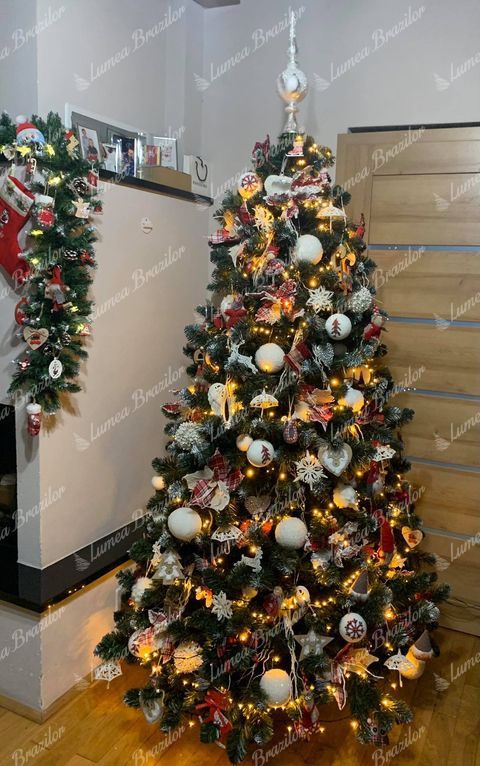 Pom de Crăciun artificial Pin Înzăpezit 220cm