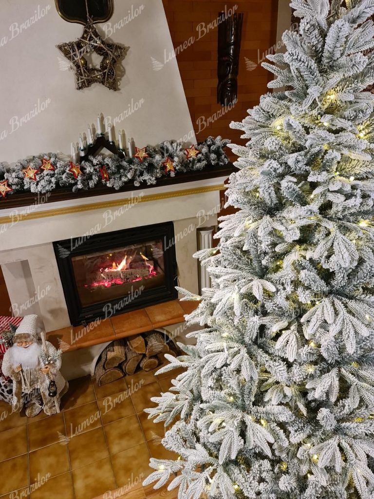 Pom de Crăciun artificial 3D Brad Siberian LED
