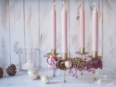 Coroană de advent roz