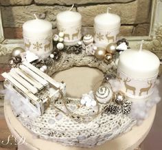 Cununa de advent alb