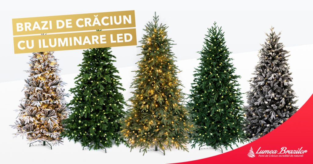 Brazi de Craciun cu iluminare LED
