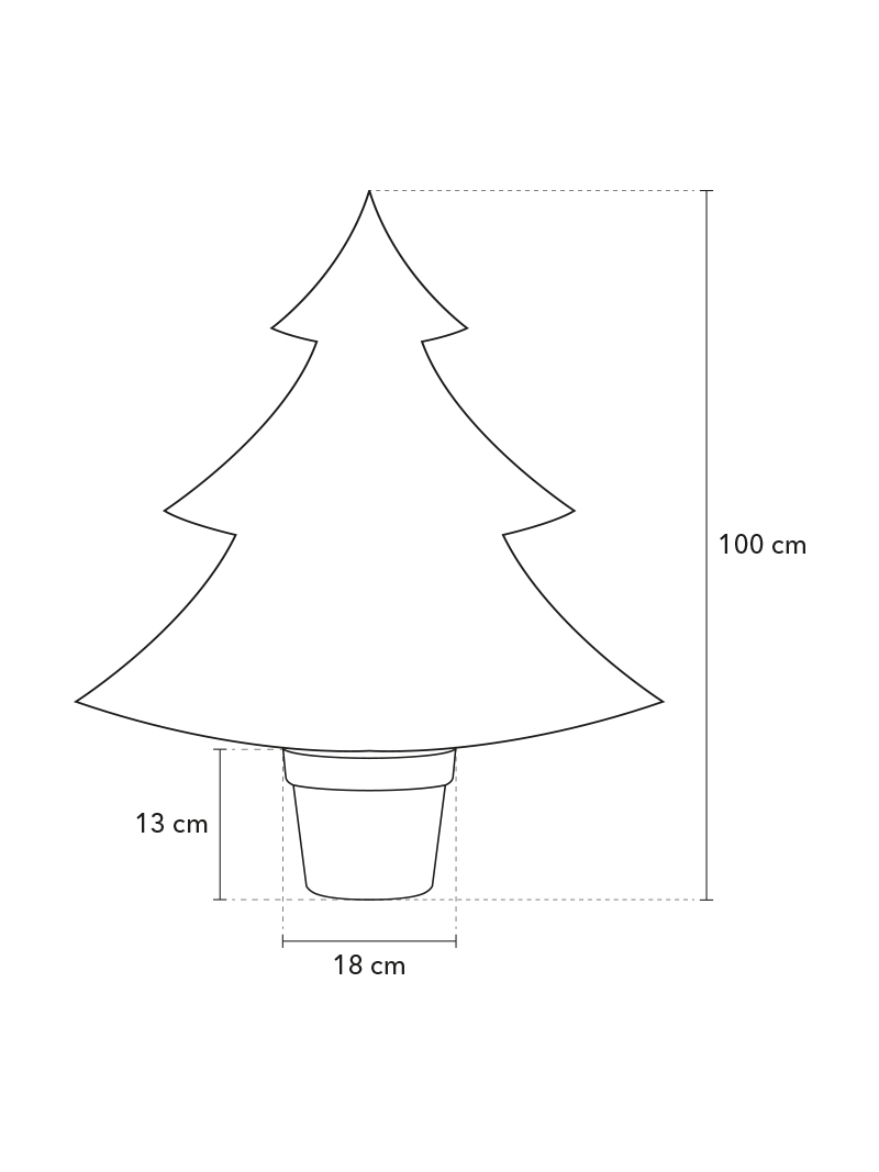 Dimensiunile ghiveciului 100cm