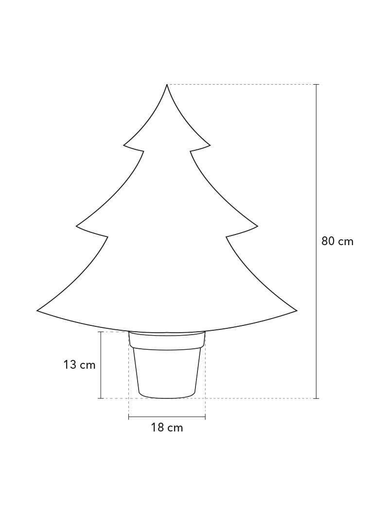 Dimensiunile ghiveciului 80cm