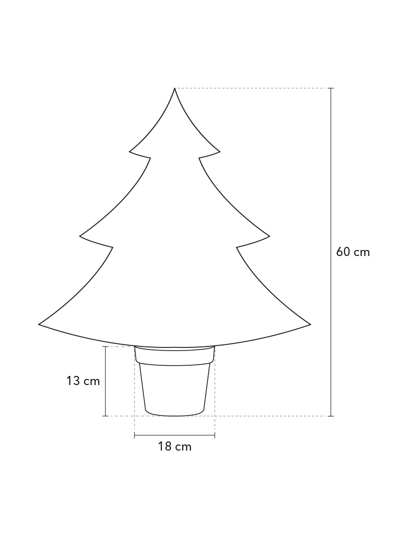 Dimensiunile ghiveciului 60cm