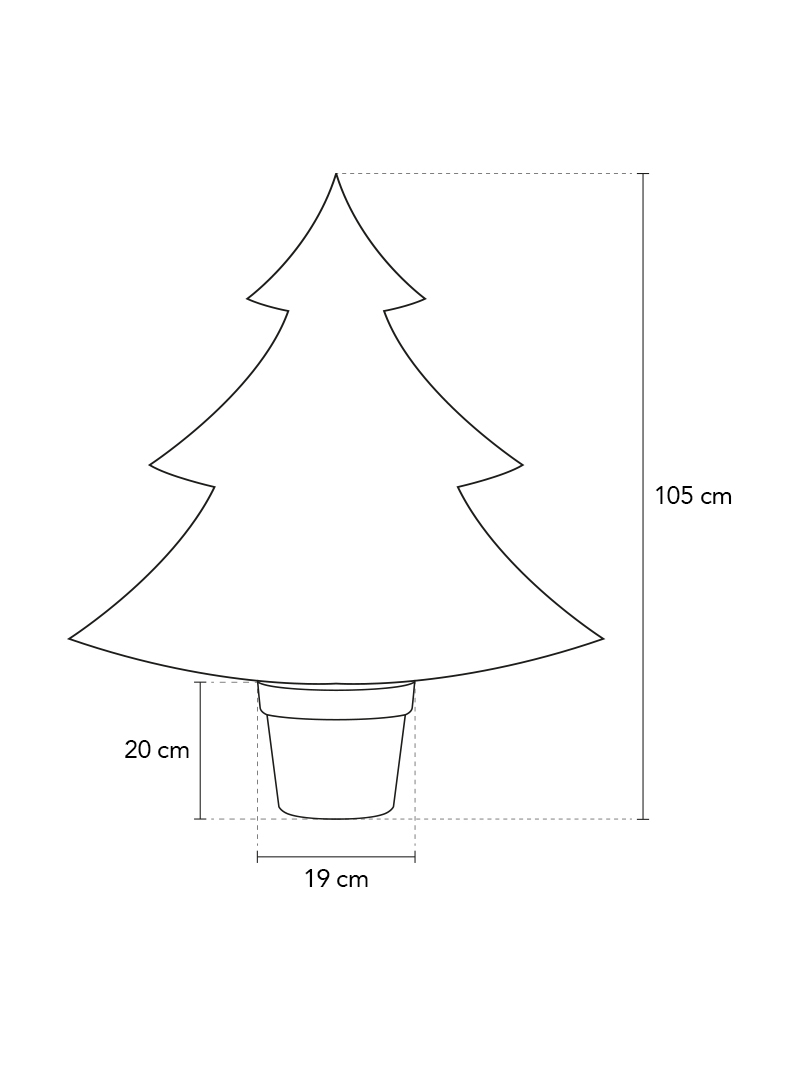 Dimensiunile ghiveciului 105cm