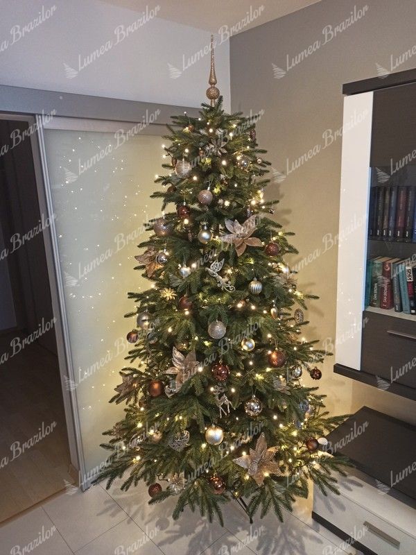 Împodobit Pom de Crăciun artificial 3D Molid Californian 210cm