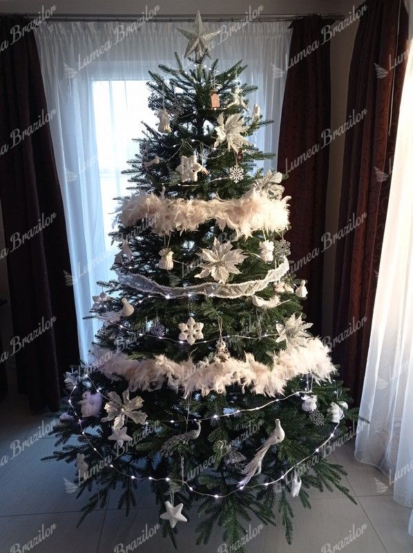 Împodobit Pom de Crăciun artificial 3D Molid Masiv 210cm