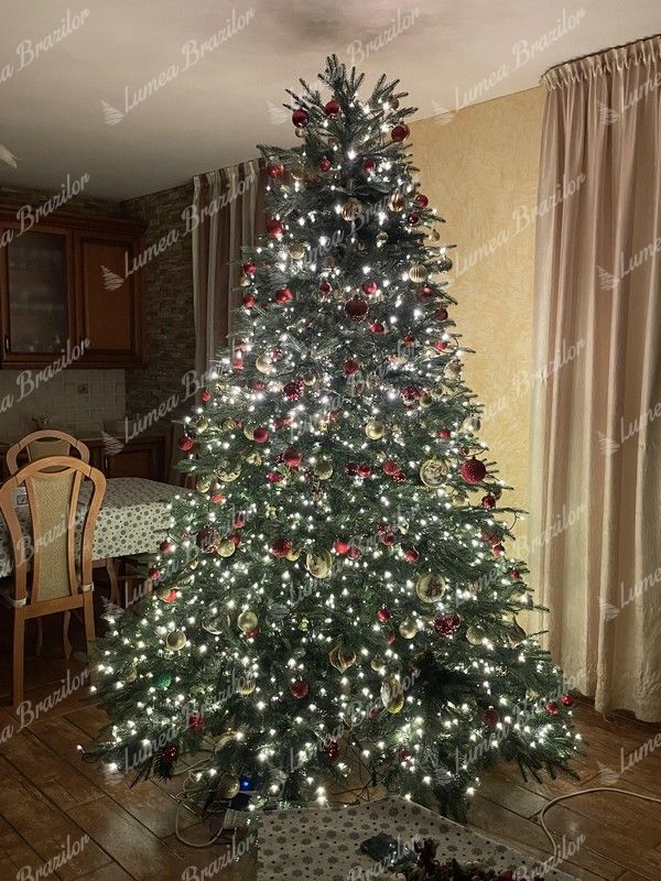 Împodobit Pom de Crăciun artificial 3D Molid Masiv 240cm