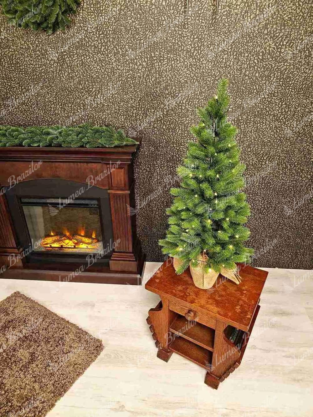 Brad de Crăciun artificial 100% 3D Mini Spruce LED