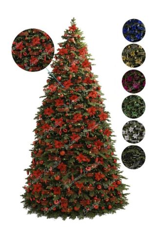 Brad de Crăciun gigantic 3D brad Exclusiv 400cm LED1776 cu pachet de decorare