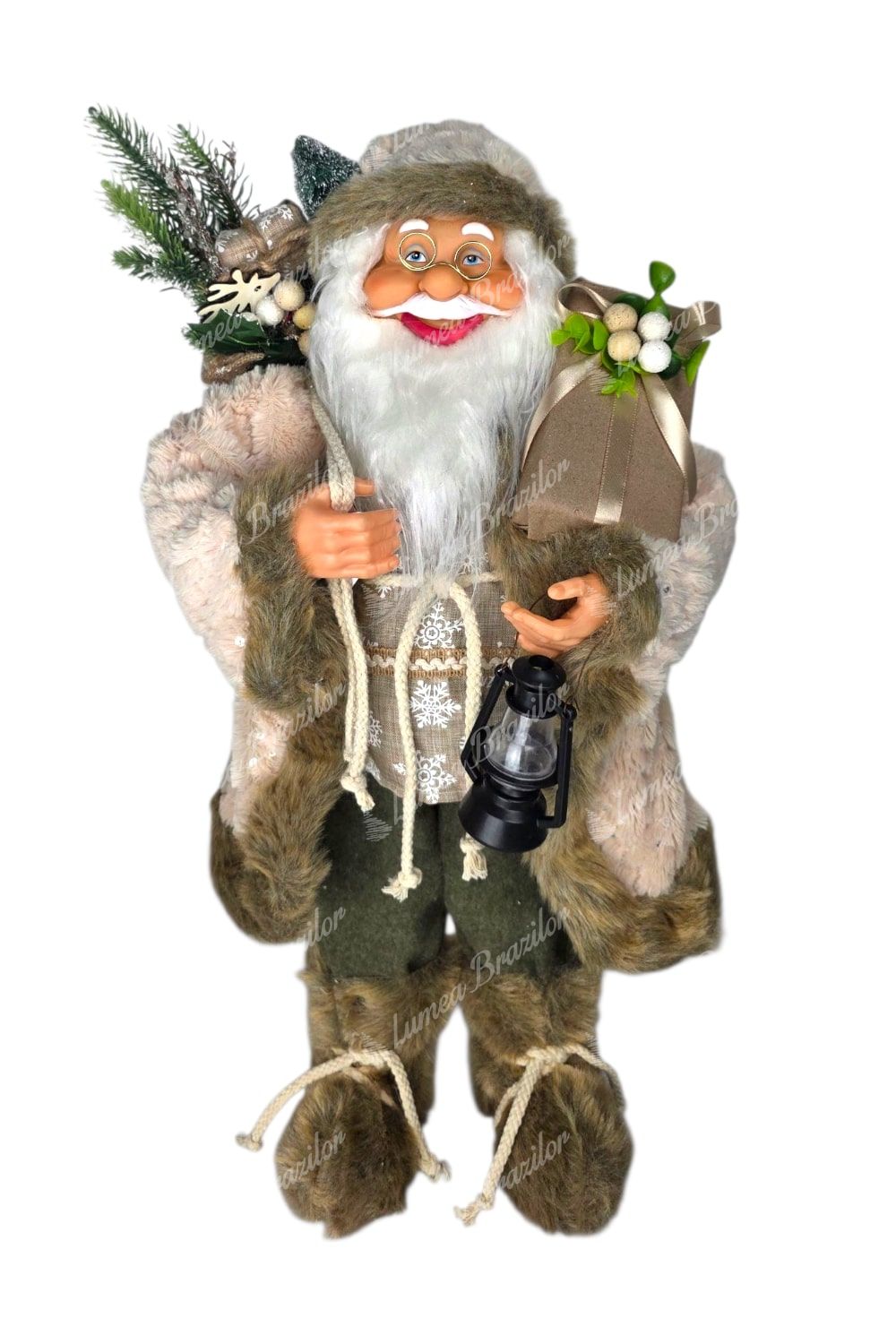 Decorațiune de Crăciun Moș Crăciun Auriu Crem 60cm