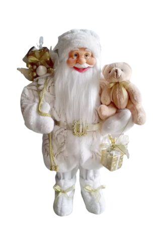 Decorațiune Santa Claus Alb-Auriu 60cm