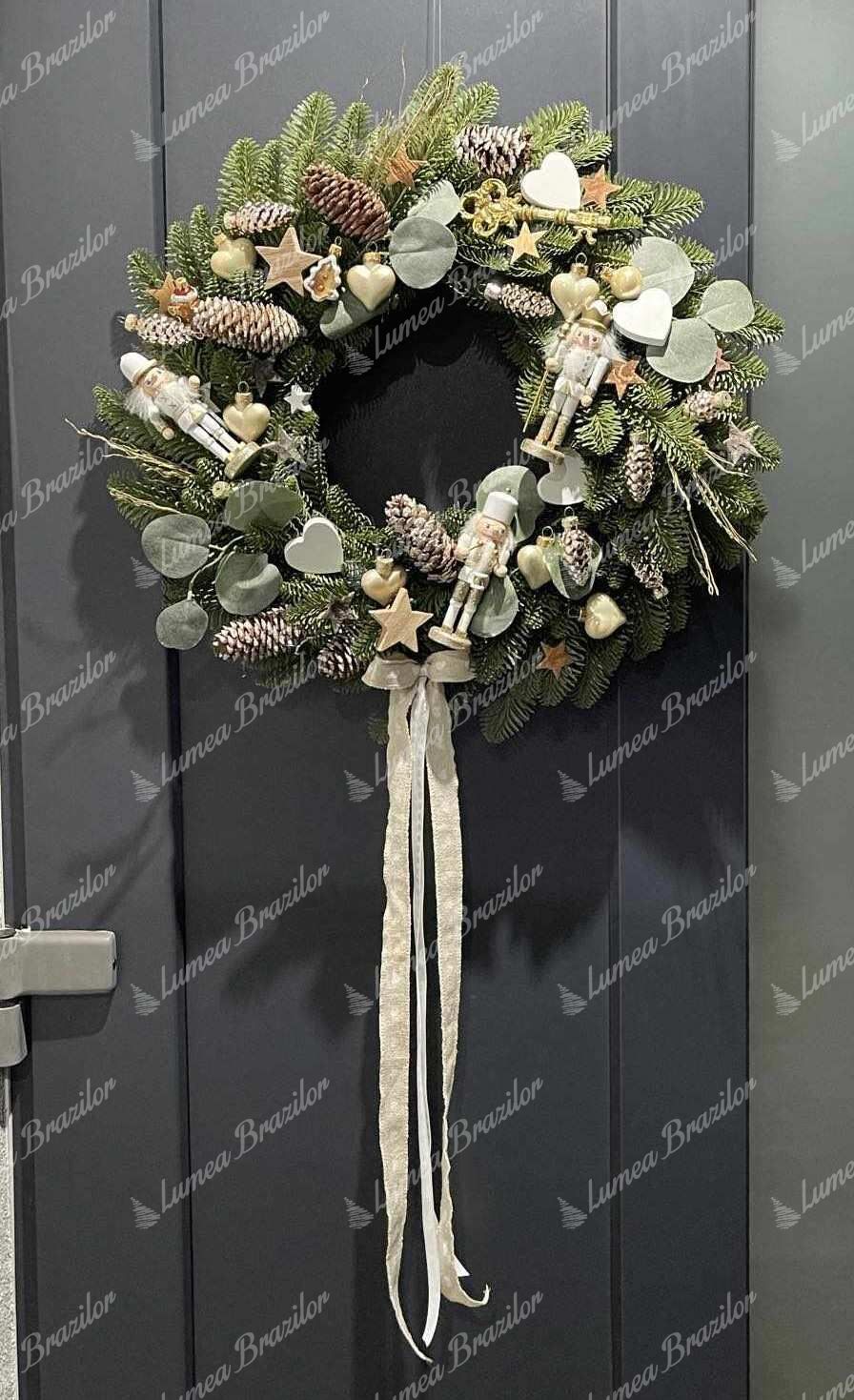 Coroniță Crăciun 100% 3D Brad Caucazian 50cm