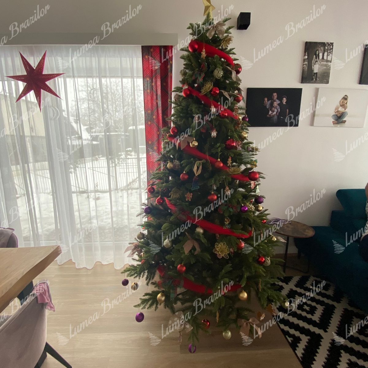 Pom de Crăciun artificial 3D brad caucazian 240cm