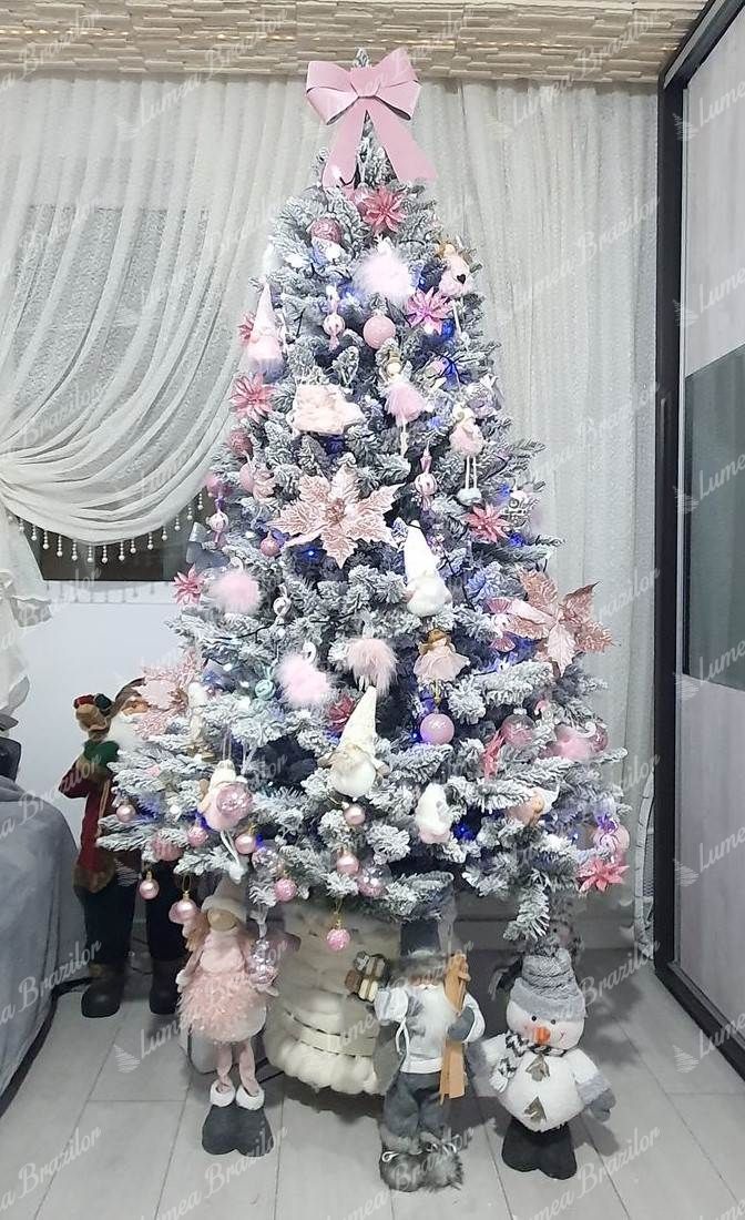 Pom de Crăciun artificial Molid Alb 220cm