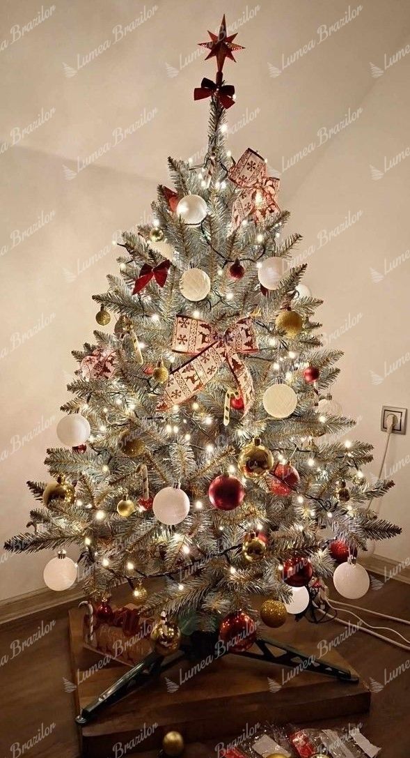 Pom de Crăciun artificial Molid Argintiu 120cm
