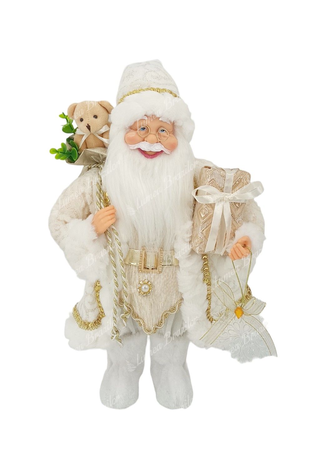 Decorațiune Crăciun Moș Nicolae Alb 40cm
