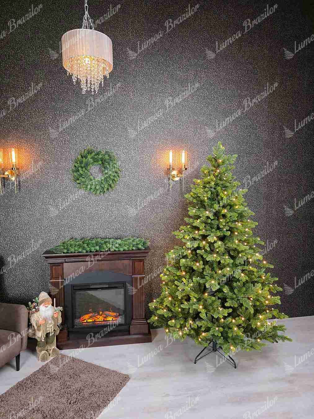 Brad artificial de Crăciun 3D Suedez 240cm 380LED