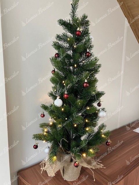 Brad de Crăciun artificial 100% 3D Mini Spruce 90cm LED70