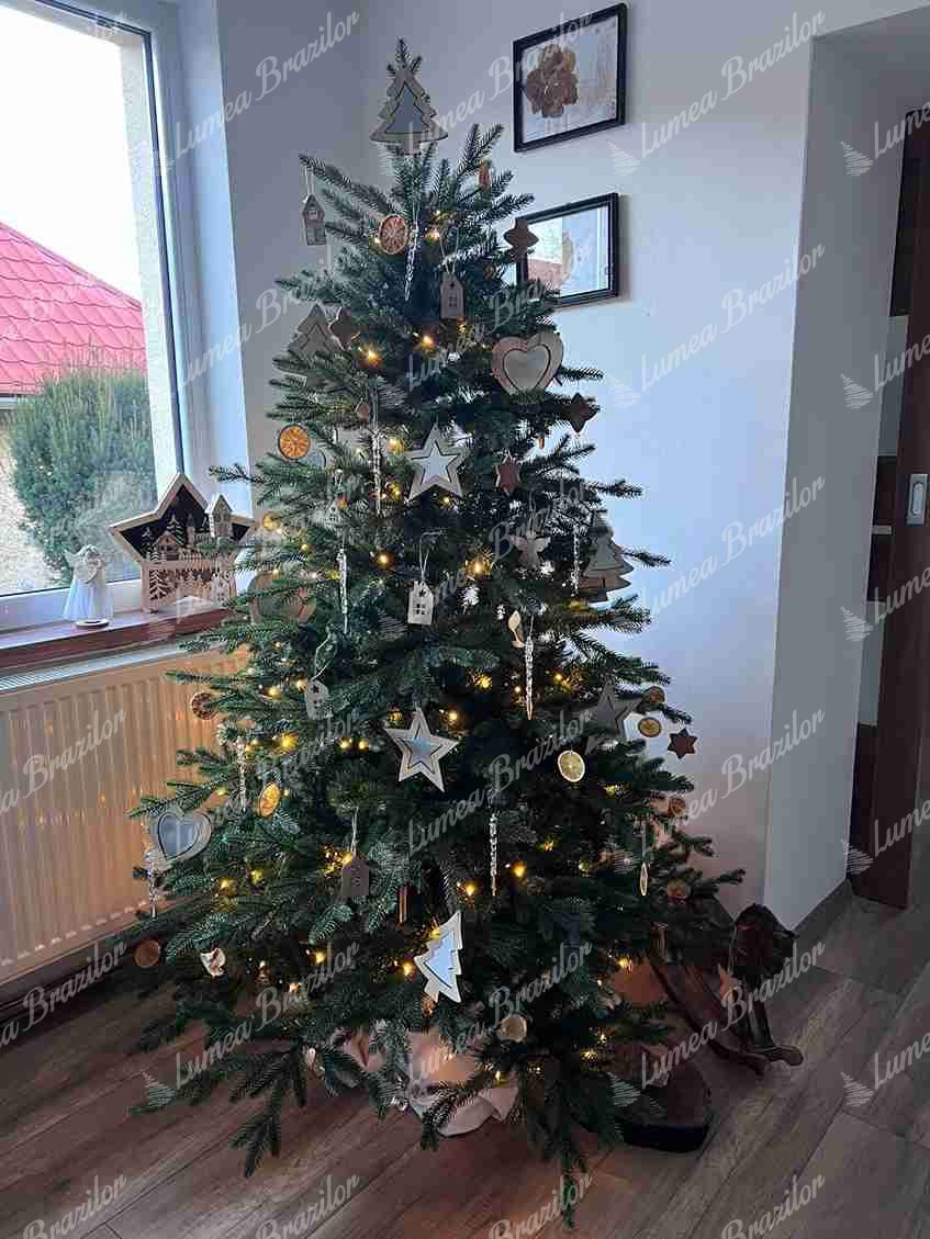 Pom de Crăciun artificial 3D Molid de pădure 180cm