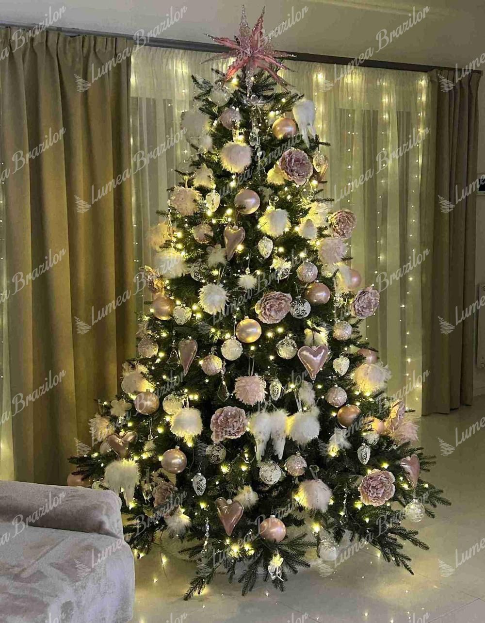 Pom de Crăciun artificial 3D Molid Masiv 210cm 450LED