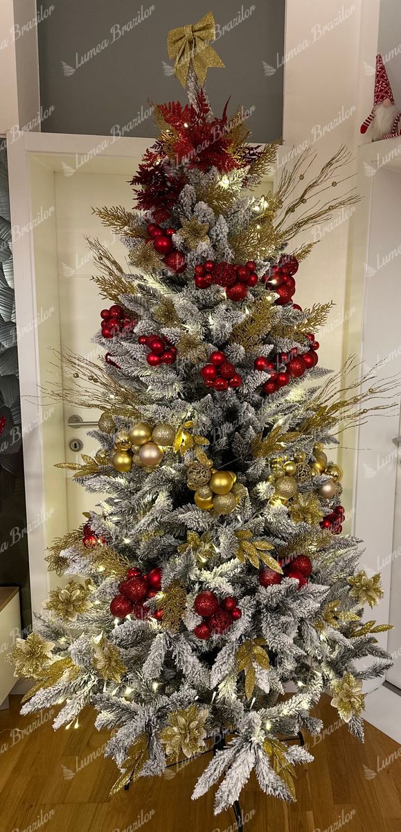 Pom de Crăciun artificial Molid Alb 220cm