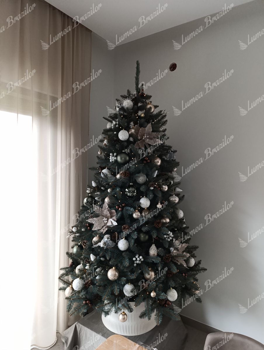 Pom de Crăciun artificial Molid Argintiu 220cm