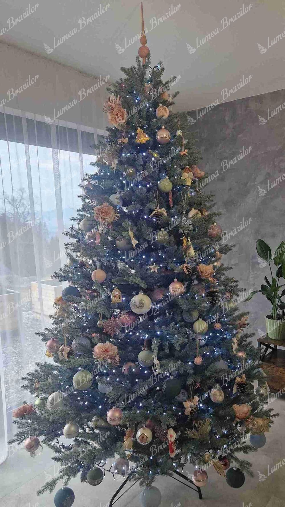 Pom de Crăciun artificial 3D Molid Înghețat 240cm