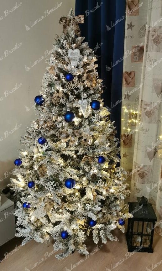 Pom de Crăciun artificial Molid Alb 220cm